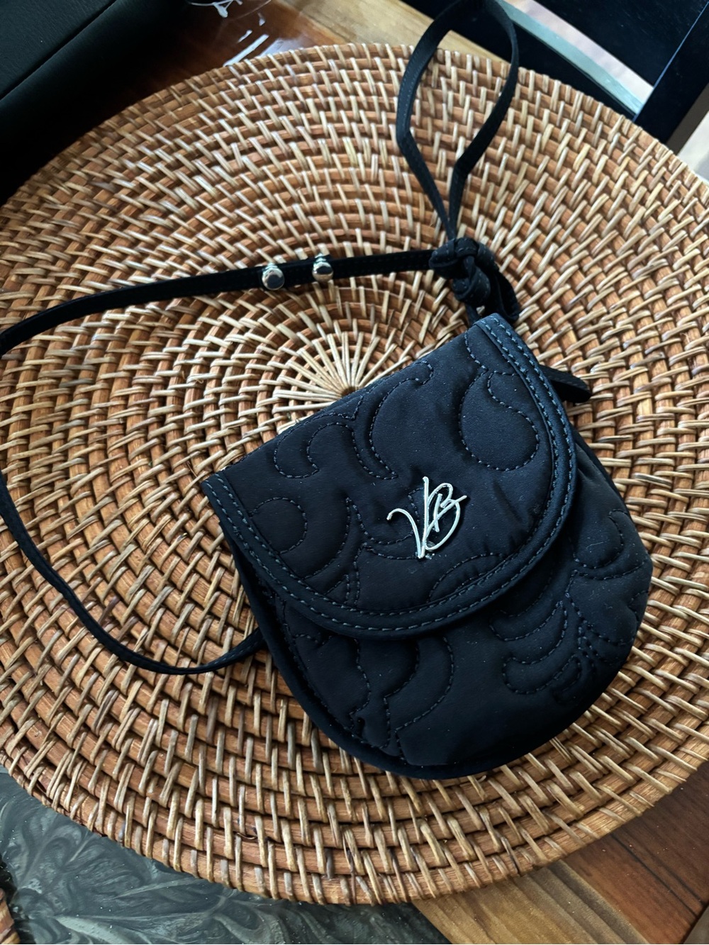 Vera Bradley Small Black Quilted Crossbody Mini Bag